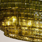 Ghiaccia Textured Glass Linear Chandelier - Cyran Lamps
