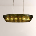 Ghiaccia Textured Glass Linear Chandelier - Cyran Lamps