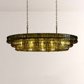 Ghiaccia Textured Glass Linear Chandelier - Cyran Lamps