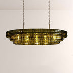 Ghiaccia Textured Glass Linear Chandelier - Cyran Lamps