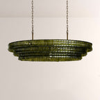 Ghiaccia Textured Glass Linear Chandelier - Cyran Lamps