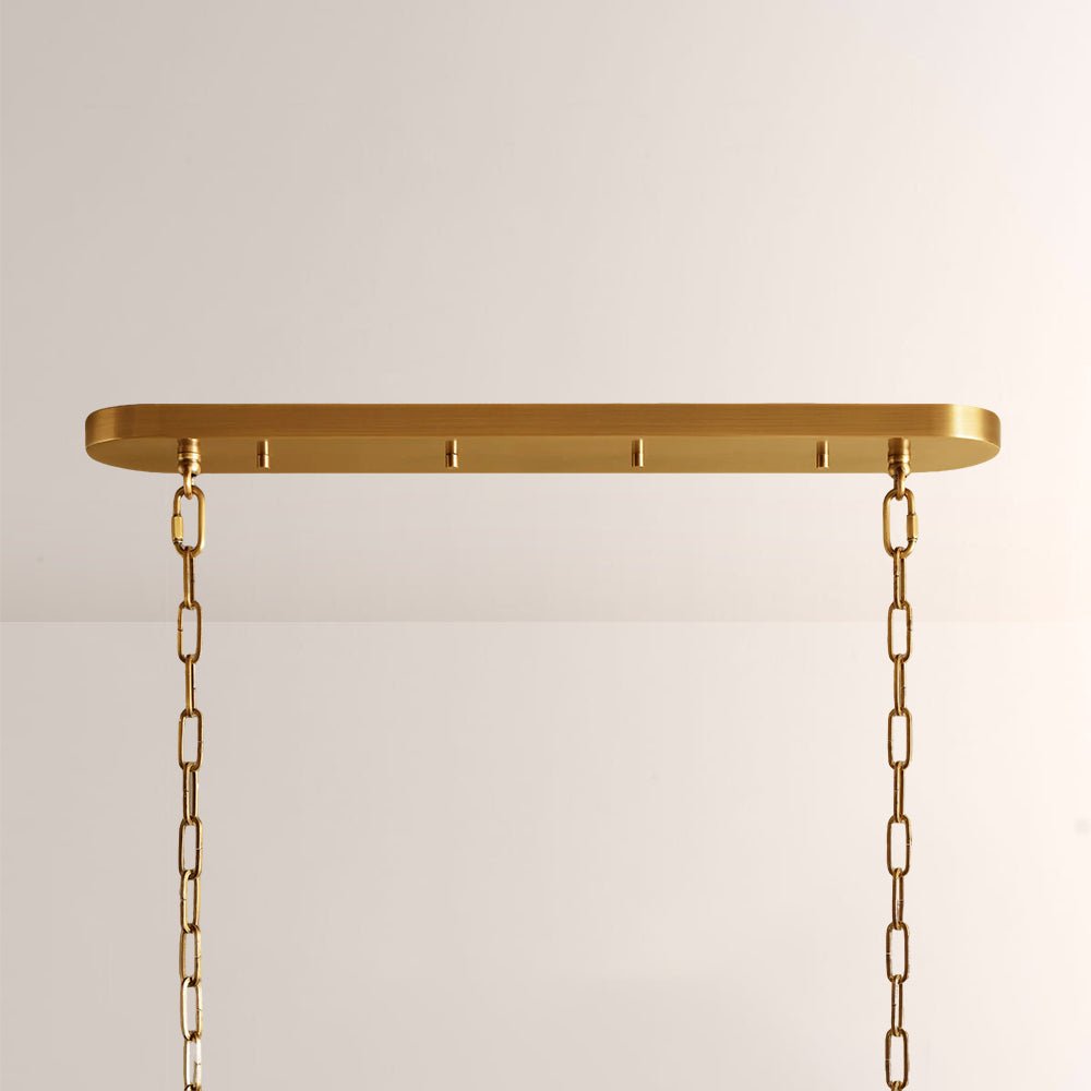 Ghiaccia Textured Glass Linear Chandelier - Cyran Lamps