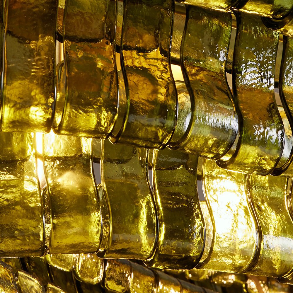 Ghiaccia Textured Glass Linear Chandelier - Cyran Lamps