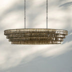 Ghiaccio Glass Oval Chandelier 54''65'' - GILDLAMPS
