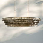 Ghiaccio Glass Oval Chandelier 54''65'' - GILDLAMPS