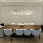 Ghiaccio Glass Oval Chandelier 54''65'' - GILDLAMPS