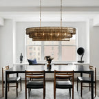 Ghiaccio Glass Oval Chandelier 54''65'' - GILDLAMPS