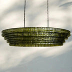 Ghiaccio Glass Oval Chandelier 54''65'' - GILDLAMPS