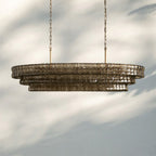 Ghiaccio Glass Oval Chandelier 54''65'' - GILDLAMPS