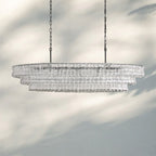 Ghiaccio Glass Oval Chandelier 54''65'' - GILDLAMPS