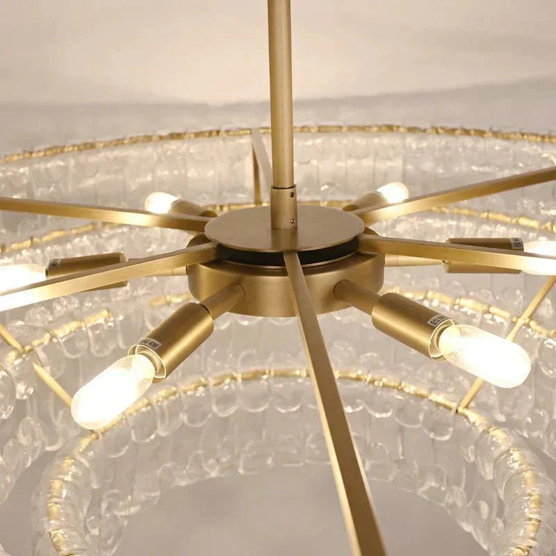 Ghiaccio Glass Oval Chandelier 54''65'' - GILDLAMPS