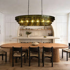 Ghiaccio Glass Oval Chandelier 54''65'' - GILDLAMPS