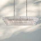 Ghiaccio Glass Oval Chandelier 54''65'' - GILDLAMPS