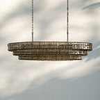 Ghiaccio Glass Oval Chandelier 54''65'' - GILDLAMPS