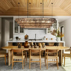 Ghiaccio Glass Oval Chandelier 54''65'' - GILDLAMPS