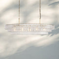 Ghiaccio Glass Oval Chandelier 54''65'' - GILDLAMPS