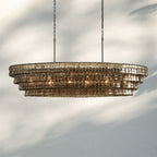 Ghiaccio Glass Oval Chandelier 54''65'' - GILDLAMPS
