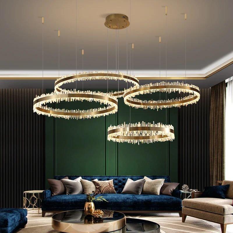 Gina Rock Crystal Rings Luxury Chandelier - Cyranlamps