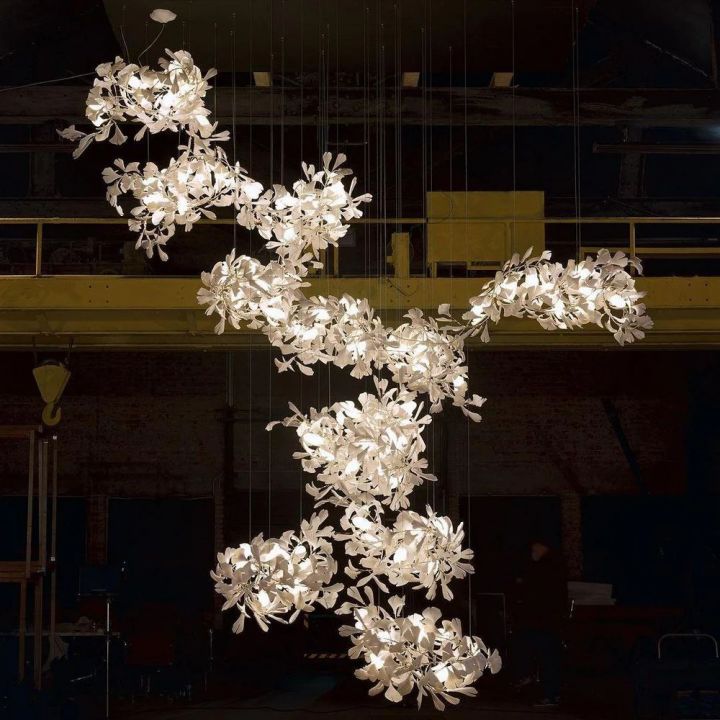 Gingko Combination Chandelier - Cyran Lamps
