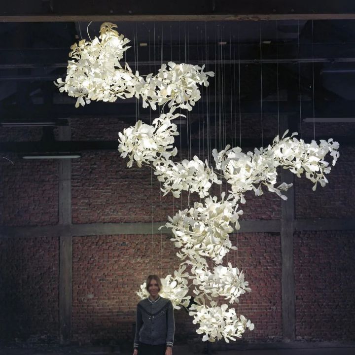 Gingko Combination Chandelier - Cyran Lamps