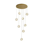 Global Crystal Cluster Adjustable Luxury Staircase Modern Long Chandelier - Cyran Lamps