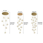 Global Crystal Cluster Adjustable Luxury Staircase Modern Long Chandelier - Cyran Lamps