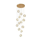Global Crystal Cluster Adjustable Luxury Staircase Modern Long Chandelier - Cyran Lamps