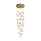 Global Crystal Cluster Adjustable Luxury Staircase Modern Long Chandelier - Cyran Lamps
