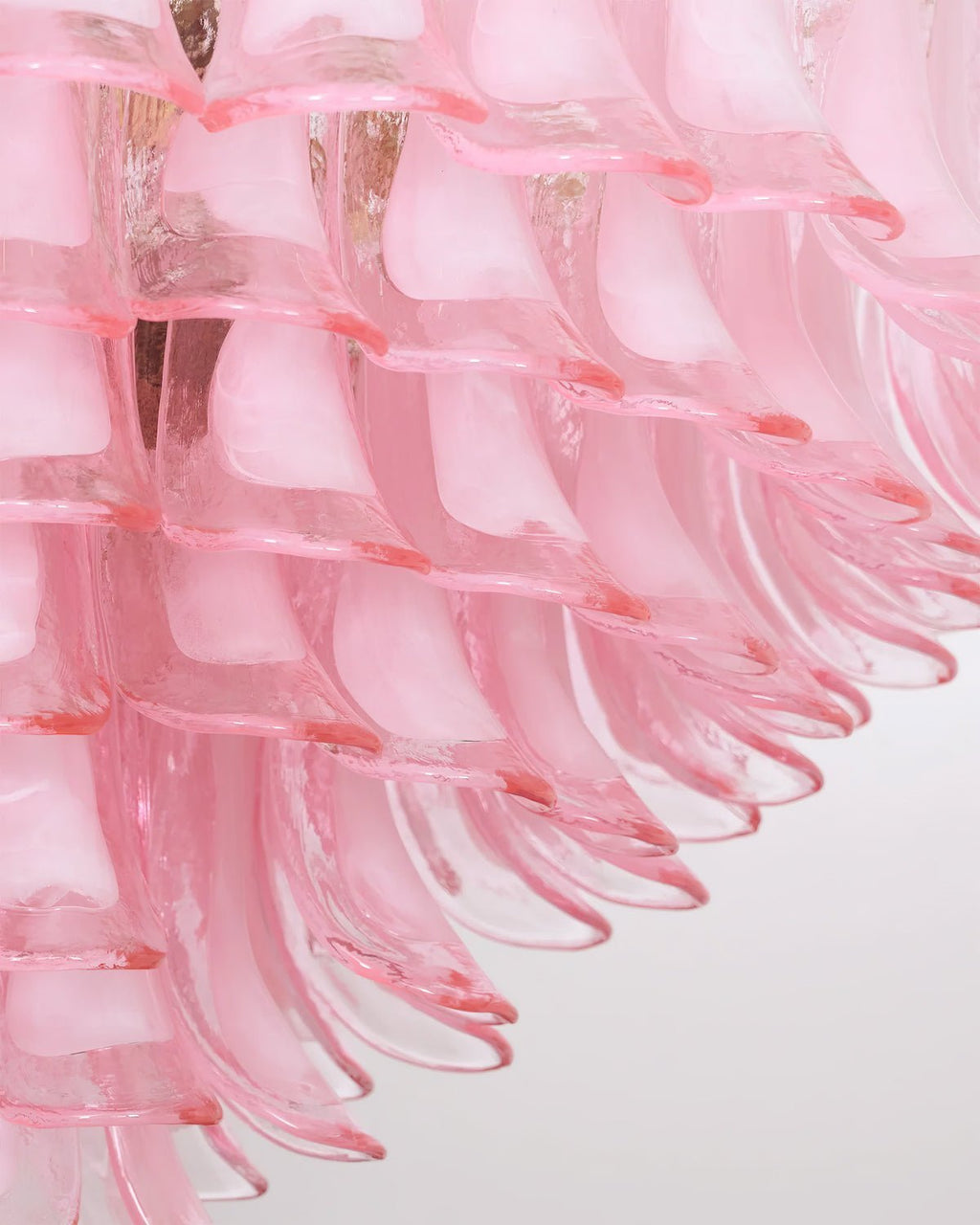 Gold & Pink Barcelona Murano Chandelier with 16 E14 Bulbs - Cyran Lamps