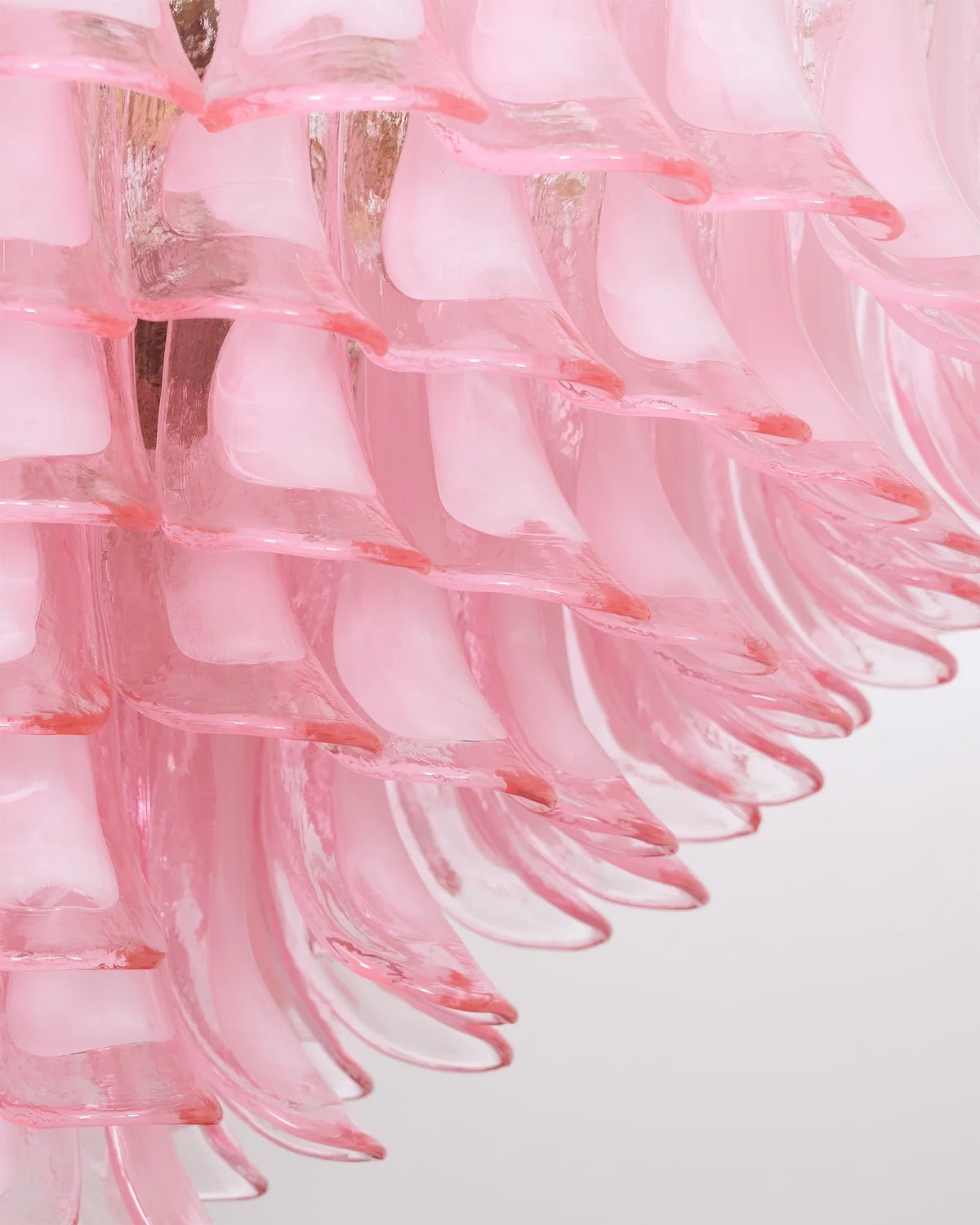 Gold & Pink Barcelona Murano Chandelier with 16 E14 Bulbs - Cyran Lamps