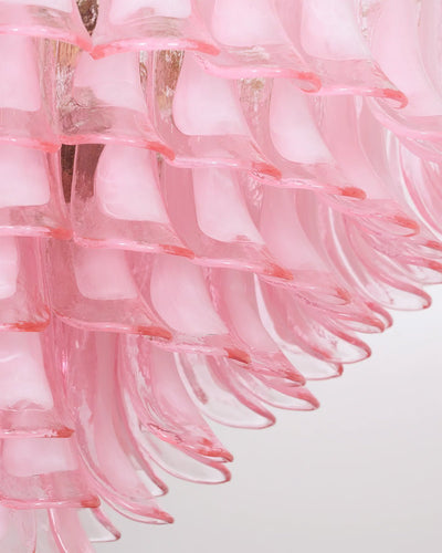 Gold & Pink Barcelona Murano Chandelier with 16 E14 Bulbs - Cyran Lamps