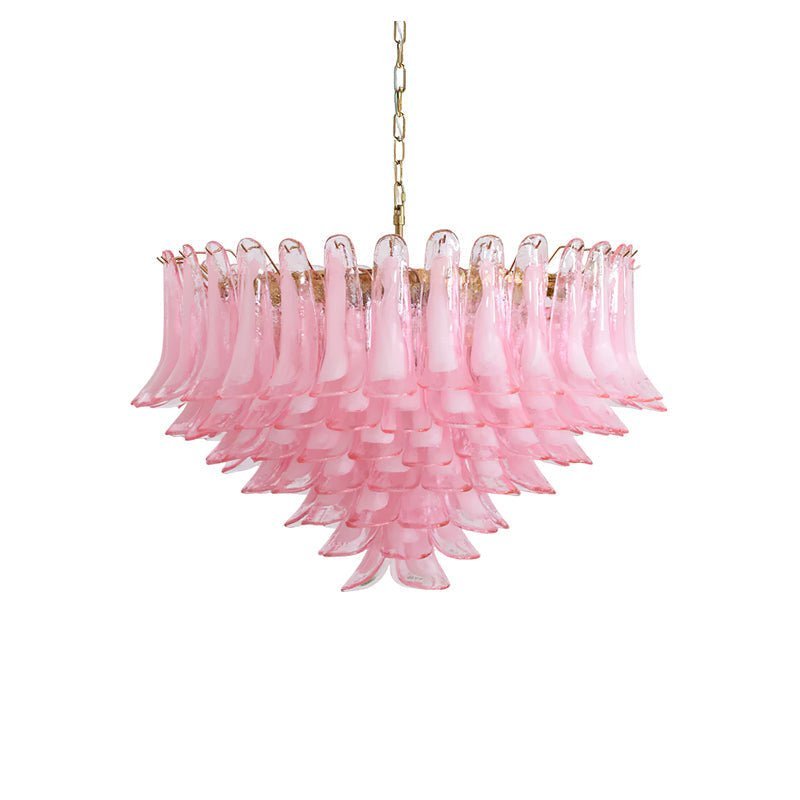 Gold & Pink Barcelona Murano Chandelier with 16 E14 Bulbs - Cyran Lamps