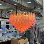 Gold & Pink Barcelona Murano Chandelier with 16 E14 Bulbs - Cyran Lamps