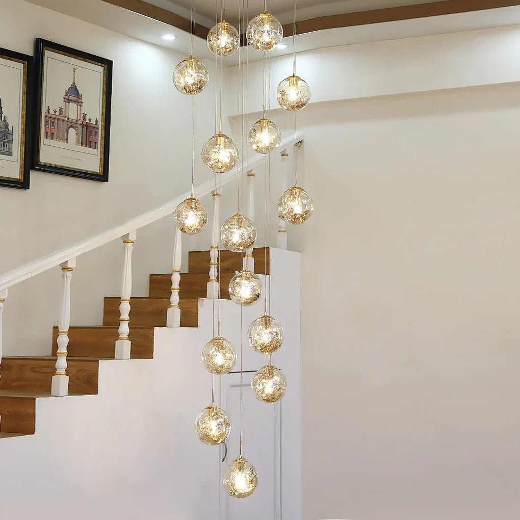 Gold Staircase Chandelier - Cyran Lamps