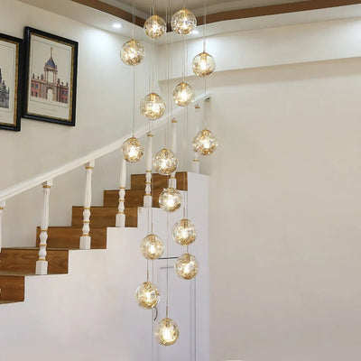 Gold Staircase Chandelier - Cyran Lamps