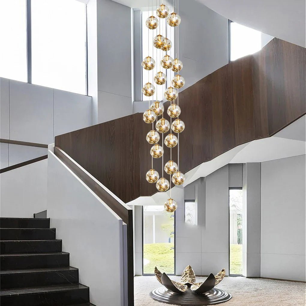 Gold Staircase Chandelier - Cyran Lamps