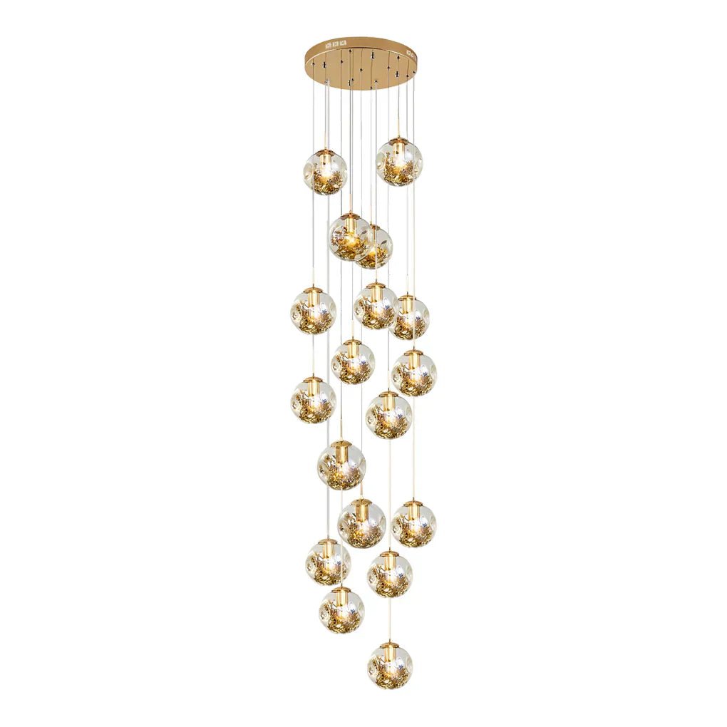 Gold Staircase Chandelier - Cyran Lamps