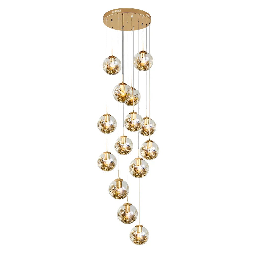 Gold Staircase Chandelier - Cyran Lamps