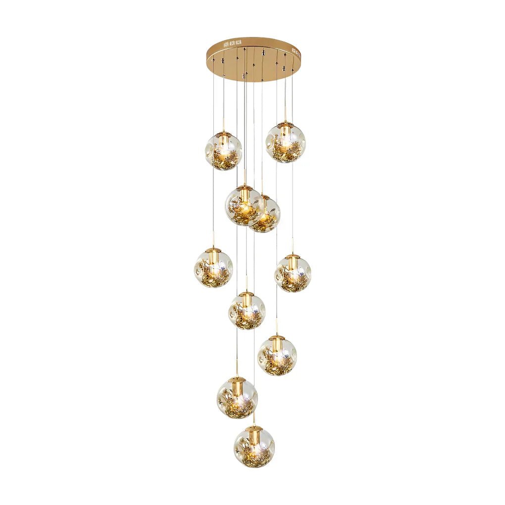 Gold Staircase Chandelier - Cyran Lamps