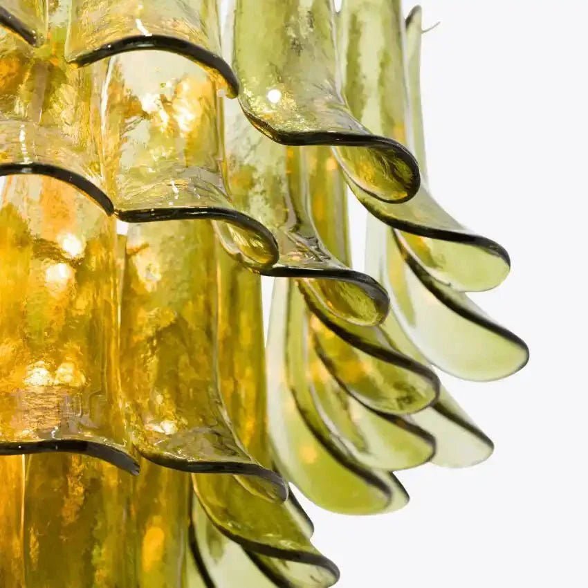 Green Petalo Murano Chandelier - Cyran Lamps