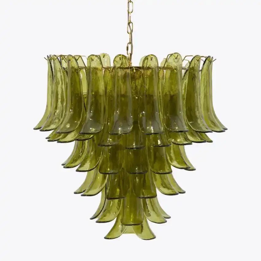 Green Petalo Murano Chandelier - Cyran Lamps