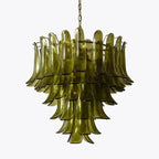 Green Petalo Murano Chandelier - Cyran Lamps