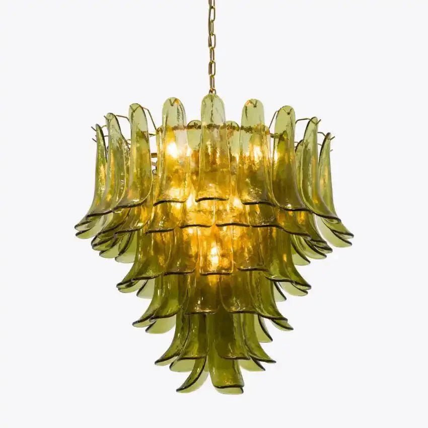 Green Petalo Murano Chandelier - Cyran Lamps