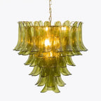 Green Petalo Murano Chandelier - Cyran Lamps