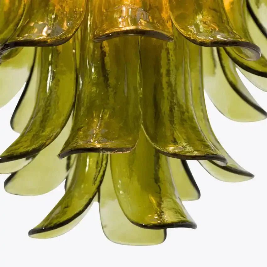 Green Petalo Murano Chandelier - Cyran Lamps