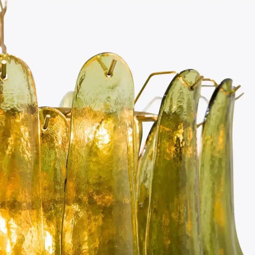 Green Petalo Murano Chandelier - Cyran Lamps