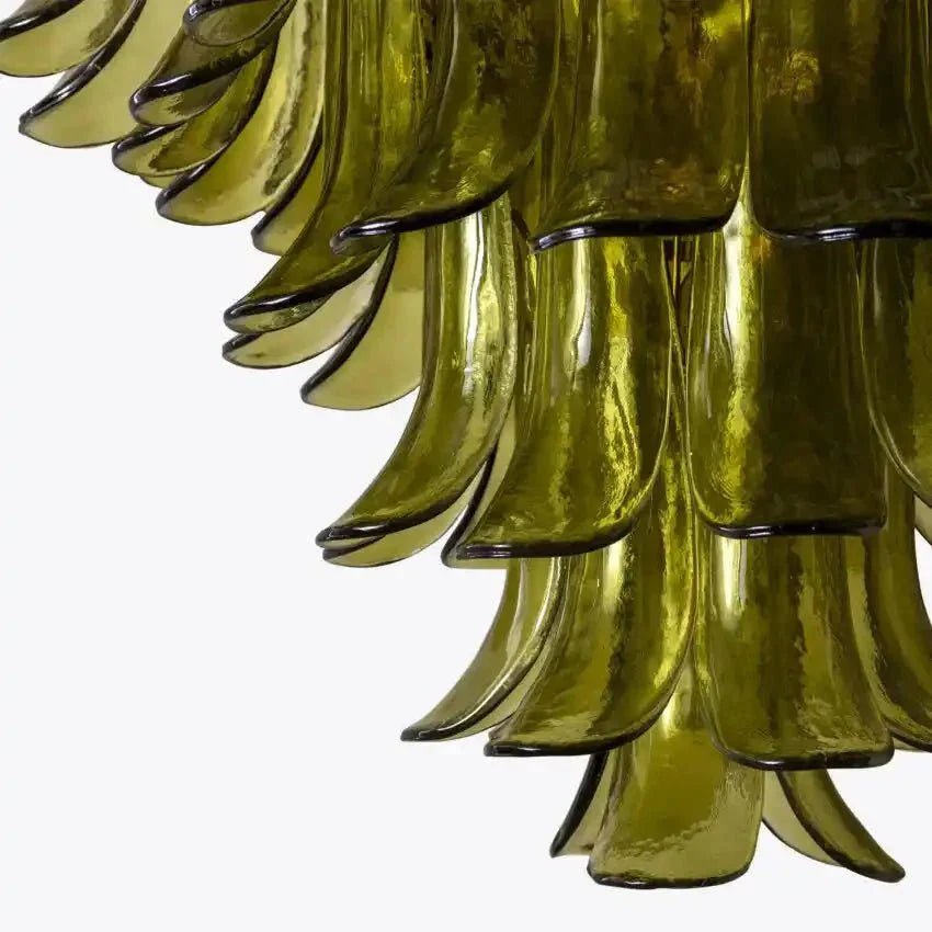 Green Petalo Murano Chandelier - Cyran Lamps