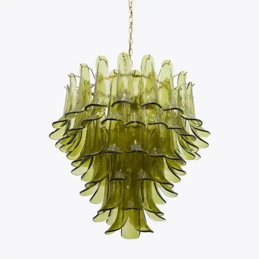 Green Petalo Murano Chandelier - Cyran Lamps