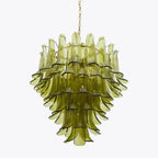 Green Petalo Murano Chandelier - Cyran Lamps