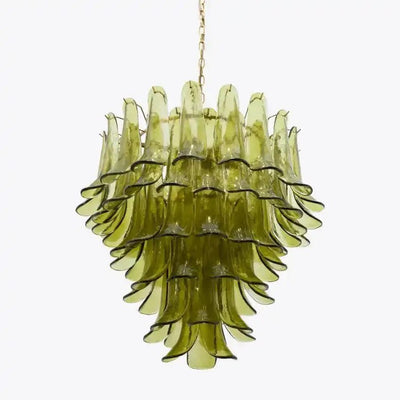Green Petalo Murano Chandelier - Cyran Lamps